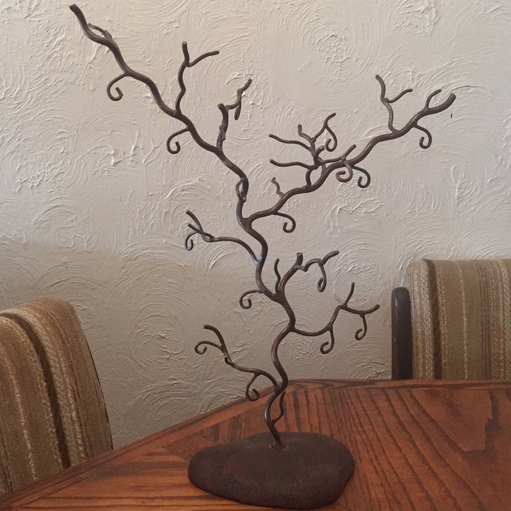 SOLD Metal tree jewelry holder